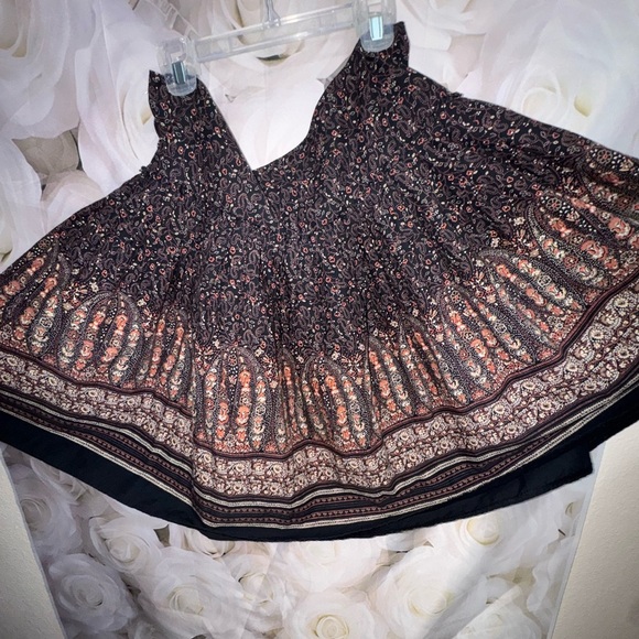 Boho chic Etam Tiered Mini Skirt multi floral pattern size Large - Picture 7 of 8